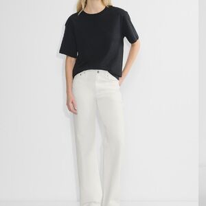 Denim Forum White Wide Leg Flare Jeans